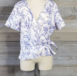 H&M Premium Selection Crossover Linen Top